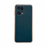 For OPPO Find X5 Genuine Leather Xiaoya Series Nano Plating Phone Case(Dark Green)