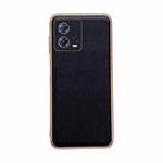 For Motorola Moto S30 Pro Genuine Leather Xiaoya Series Nano Plating Phone Case(Black)