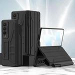 For Samsung Galaxy Z Fold4 GKK Integrated Flip Phone Case with Detachable Pen Holder(Carbon Fiber)