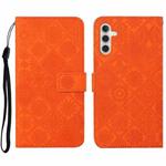 For Samsung Galaxy A14 5G Ethnic Style Embossed Pattern Leather Phone Case(Orange)