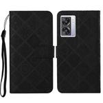 For OPPO A57 2022 Ethnic Style Embossed Pattern Leather Phone Case(Black)