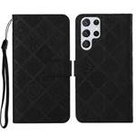 For Samsung Galaxy S23 Ultra 5G Ethnic Style Embossed Pattern Leather Phone Case(Black)