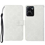 For vivo Y16 Ethnic Style Embossed Pattern Leather Phone Case(White)