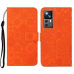 For Xiaomi 12T / 12T Pro / Redmi K50 Ultra Ethnic Style Embossed Pattern Leather Phone Case(Orange)