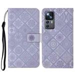 For Xiaomi 12T / 12T Pro / Redmi K50 Ultra Ethnic Style Embossed Pattern Leather Phone Case(Purple)