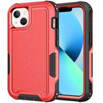 For iPhone 13 3 in 1 PC + TPU Shockproof Phone Case(Red)
