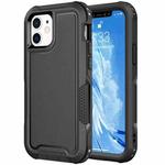 For iPhone 12 3 in 1 PC + TPU Shockproof Phone Case(Black)
