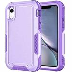For iPhone XR 3 in 1 PC + TPU Shockproof Phone Case(Purple)