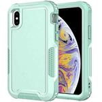 For iPhone XS Max 3 in 1 PC + TPU Shockproof Phone Case(Mint Green)