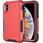 For iPhone XS Max 3 in 1 PC + TPU Shockproof Phone Case(Red)