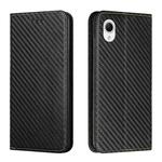 For Samsung Galaxy A23e Carbon Fiber Texture Magnetic Flip Leather Phone Case(Black)