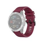 For Garmin Fenix 6 22mm Quick Release Official Texture Wrist Strap Watchband with Plastic Button(Wine Red)