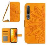 For Xiaomi Mi 10 / Mi 10 Pro Skin Feel Sun Flower Pattern Flip Leather Phone Case with Lanyard(Yellow)