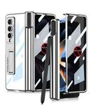 For Samsung Galaxy Z Fold4 GKK Integrated Magnetic Folding Phantom Privacy Phone Case with Pen Holder(Silver)