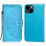 For iPhone 14 / 13 Totems Embossing Flip Leather Phone Case(Blue)