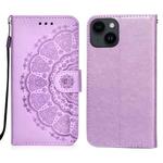 For iPone 14 Plus Totems Embossing Flip Leather Phone Case(Purple)