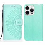 For iPhone 14 Pro Max Totems Embossing Flip Leather Phone Case(Green)
