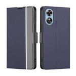 For OPPO A17 Twill Texture Side Buckle Leather Phone Case(Blue)