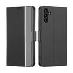 For Samsung Galaxy A04s Twill Texture Side Buckle Leather Phone Case(Black)