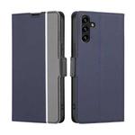 For Samsung Galaxy A04s Twill Texture Side Buckle Leather Phone Case(Blue)