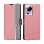 For Xiaomi Civi 2 5G Twill Texture Side Buckle Leather Phone Case(Pink)