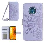 For Nokia XR20 Skin Feel Sun Flower Pattern Flip Leather Phone Case with Lanyard(Purple)
