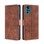 For Motorola Moto E32 India/E22s 4G Global Skin Feel Crocodile Magnetic Clasp Leather Phone Case(Brown)