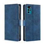 For Motorola Moto E32 India/E22s 4G Global Skin Feel Crocodile Magnetic Clasp Leather Phone Case(Blue)