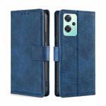For OPPO K10x 5G Skin Feel Crocodile Magnetic Clasp Leather Phone Case(Blue)