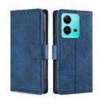 For vivo V25 5G/V25e 5G/X80 Lite Skin Feel Crocodile Magnetic Clasp Leather Phone Case(Blue)