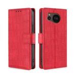 For Sharp Aquos sense7 Plus Skin Feel Crocodile Magnetic Clasp Leather Phone Case(Red)