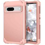For Google Pixel 7 5G 3 in 1 Shockproof PC + Silicone Protective Phone Case(Rose Gold)