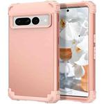 For Google Pixel 7 Pro 5G 3 in 1 Shockproof PC + Silicone Protective Phone Case(Rose Gold)