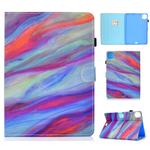 For iPad Pro 11 (2020) Sewing Thread Horizontal Painted Flat Leather Tablet Case with Sleep Function & Pen Cover & Anti Skid Strip & Card Slot & Holder(Colorful Marble)