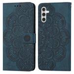 For Samsung Galaxy A14 5G Mandala Embossed Flip Leather Phone Case(Blue)