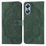 For OPPO A17 Mandala Embossed Flip Leather Phone Case(Green)