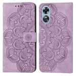 For OPPO A17 Mandala Embossed Flip Leather Phone Case(Purple)