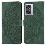 For OPPO A57 2022 Mandala Embossed Flip Leather Phone Case(Green)