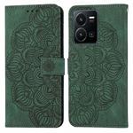 For vivo Y22s Mandala Embossed Flip Leather Phone Case(Green)