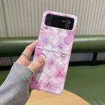 For Samsung Galaxy Z Flip3 5G Flower Series Shockproof PC Phone Case(Pink Flower)