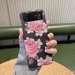 For Samsung Galaxy Z Flip4 Flower Series Shockproof PC Phone Case(Peony)