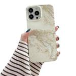 For iPhone 14 Pro Glitter Powder Marble Phone Case(Grey Platinum)
