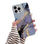 For iPhone 14 Pro Max Glitter Powder Marble Phone Case(Twilight Black)