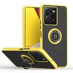 For vivo Y35 Q Shadow 1 Series TPU + PC Phone Case with Ring(Yellow)