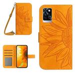 For Infinix Note 10 Pro Skin Feel Sun Flower Pattern Flip Leather Phone Case with Lanyard(Yellow)