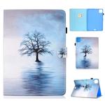 For iPad Pro 11 (2020) Sewing Thread Horizontal Painted Flat Leather Tablet Case with Sleep Function & Pen Cover & Anti Skid Strip & Card Slot & Holder(Tree In Water)