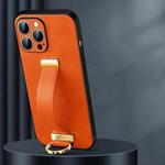 For iPhone 14 Pro SULADA Cool Series PC + Leather Texture Skin Feel Phone Case(Orange)