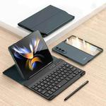 For Samsung Galaxy Z Fold4 5G Magnetic Folding Bluetooth Keyboard Leather Case(Dark Green)