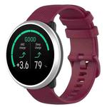 For Polar Ignite 20mm Small Plaid Texture Silicone Wrist Strap Watchband(Wine Red)