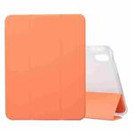 For iPad 10th Gen 10.9 2022 3-folding Electric Pressed Skin Texture Leather Tablet Case(Orange)